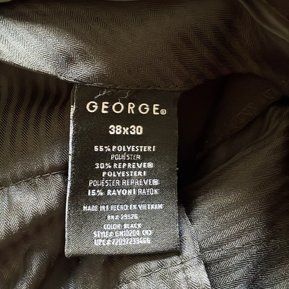 Men’s George Flat Front Casual Wrinkle Resistant Black Pants - Picture 6 of 6